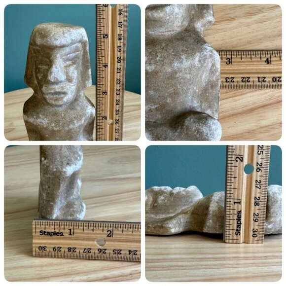 Vintage Peruvian Hand-Carved Marble Figurine Stone Statue Tribal Natural - Picture 8 of 8